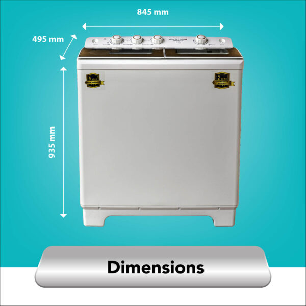 Amstrad Semi-Automatic Top Load Washing Machine with Stainless Steel Tub