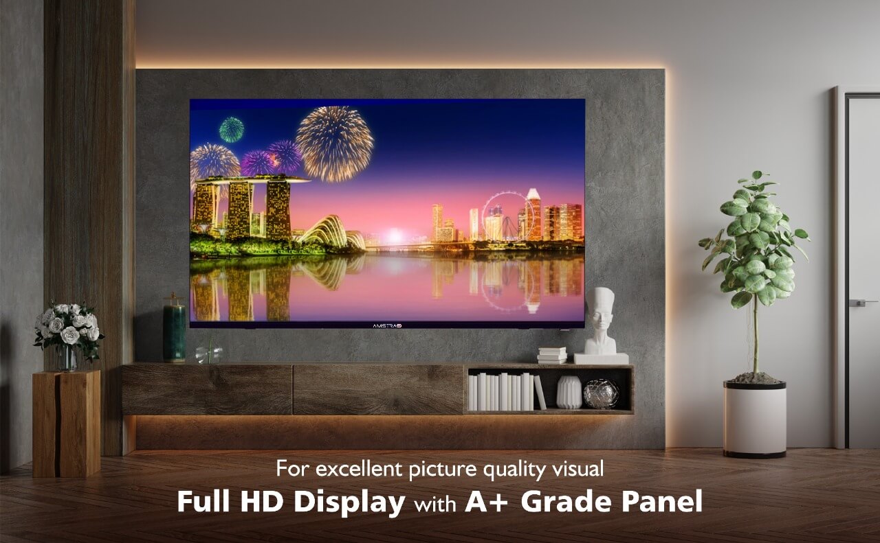 Amstrad 43 Inch Full HD Smart LED TV with Bezel-Less & Voice Remote ...