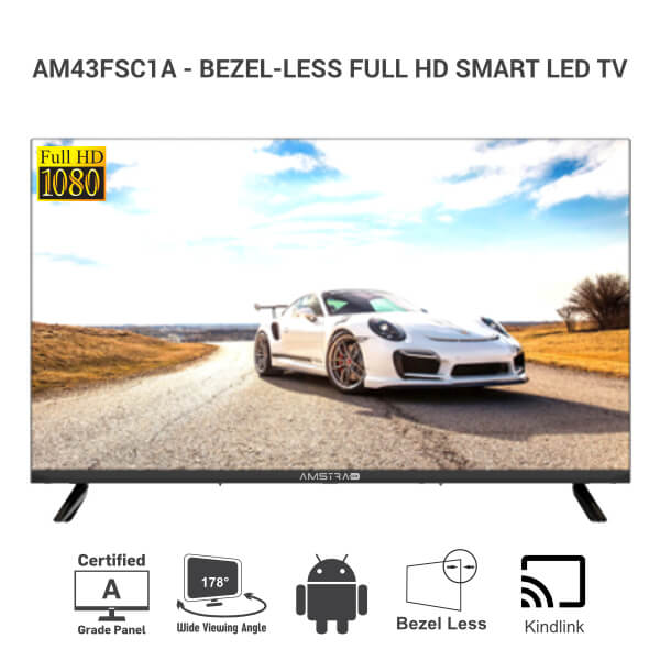 Amstrad 43 Inch Bezel-less Full HD Smart LED TV AM43FSC1A