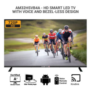Amstrad 32 Inch Bezel-less HD Ready Smart LED TV with Voice AM32HSVB4A