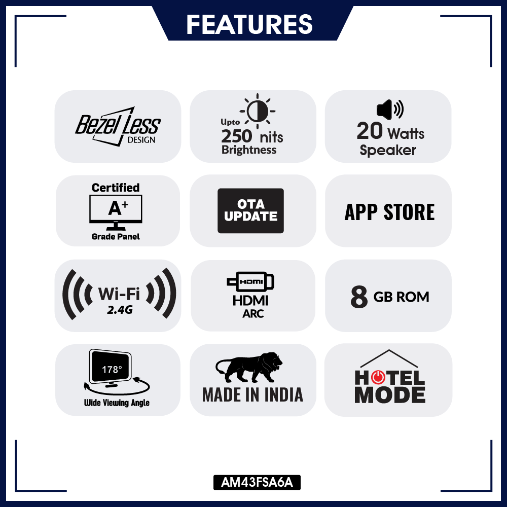 Amstrad 43 Inch Full HD Smart LED TV - AM43FSA6A - Image 2