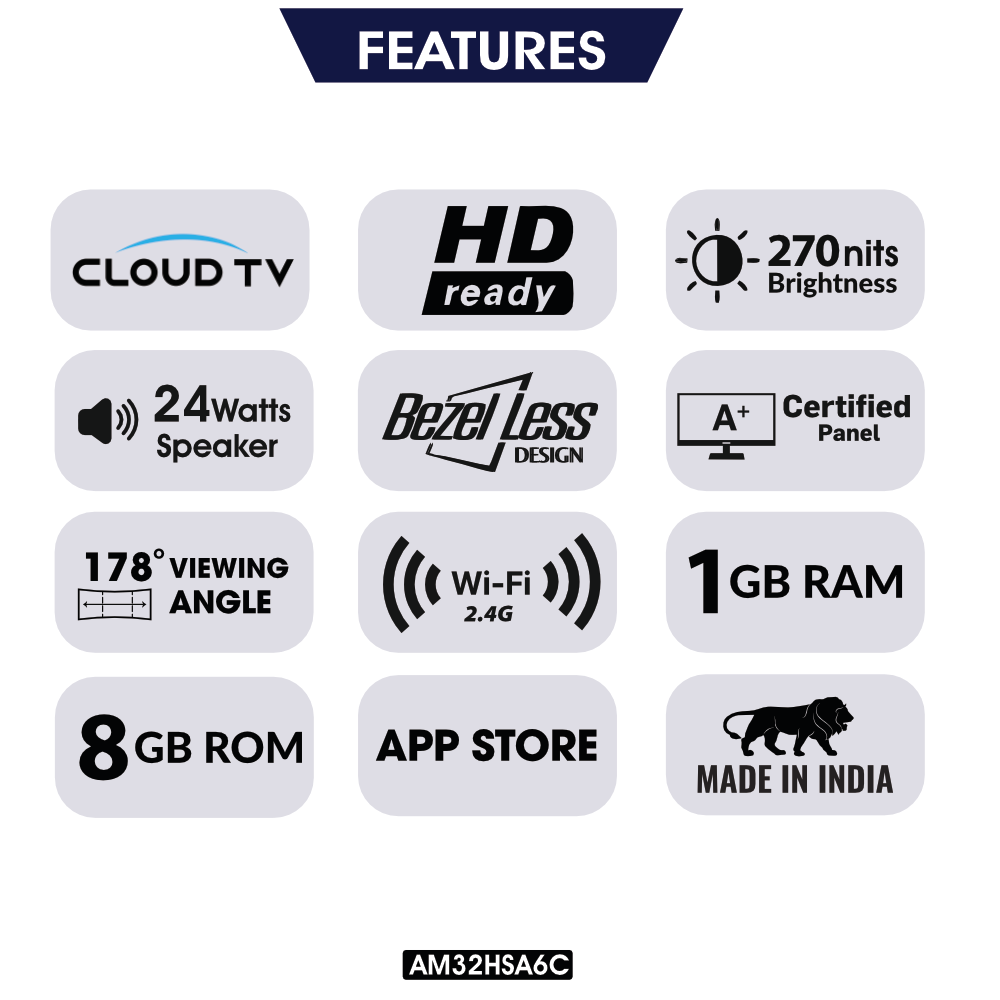 Amstrad 32 Inch (80cm) Full HD Smart LED TV - AM32HSA6C - Image 2