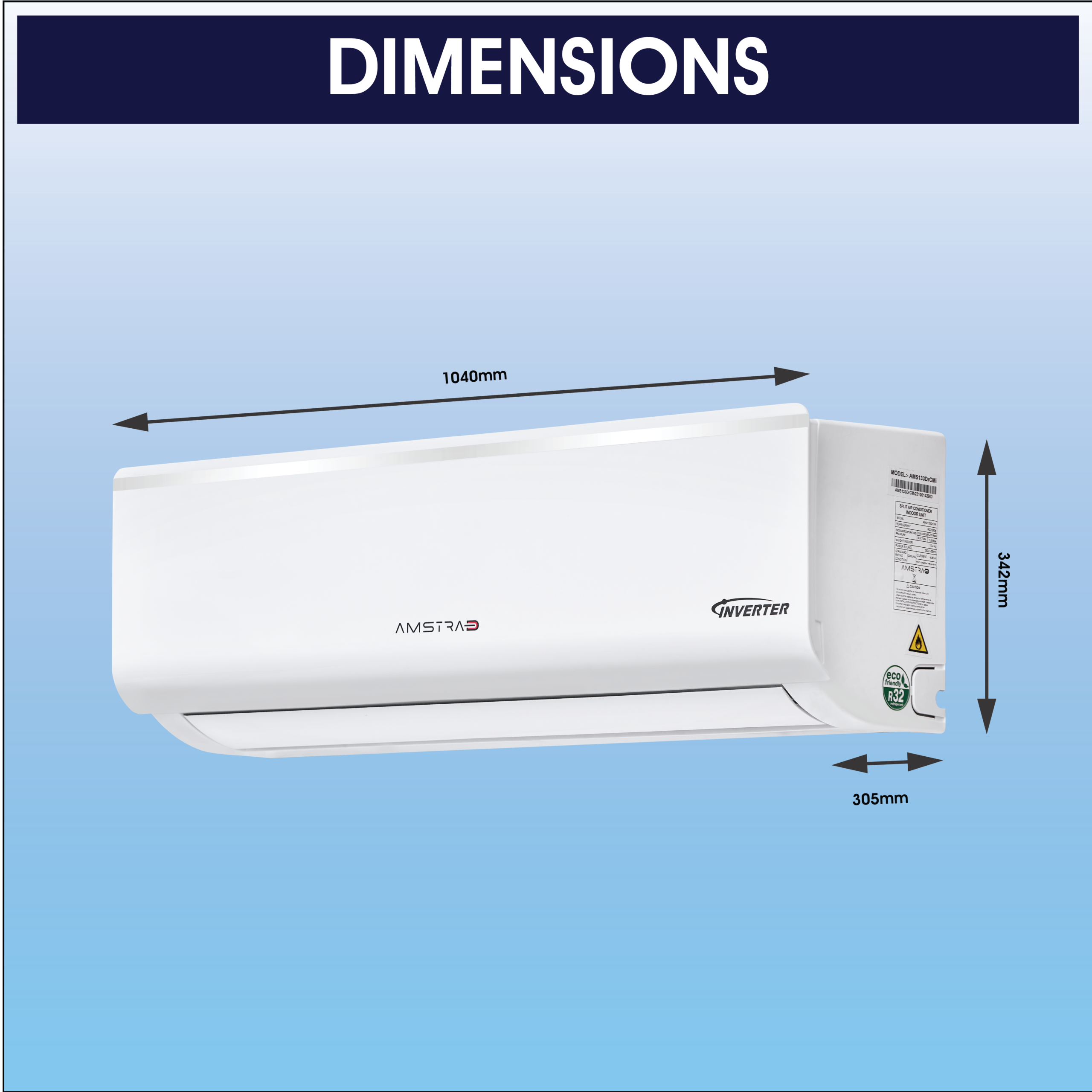 Amstrad Megalo Series AC 1 Ton 5 Star Inverter Split Air Conditioner - AMSi2055HD - Image 3