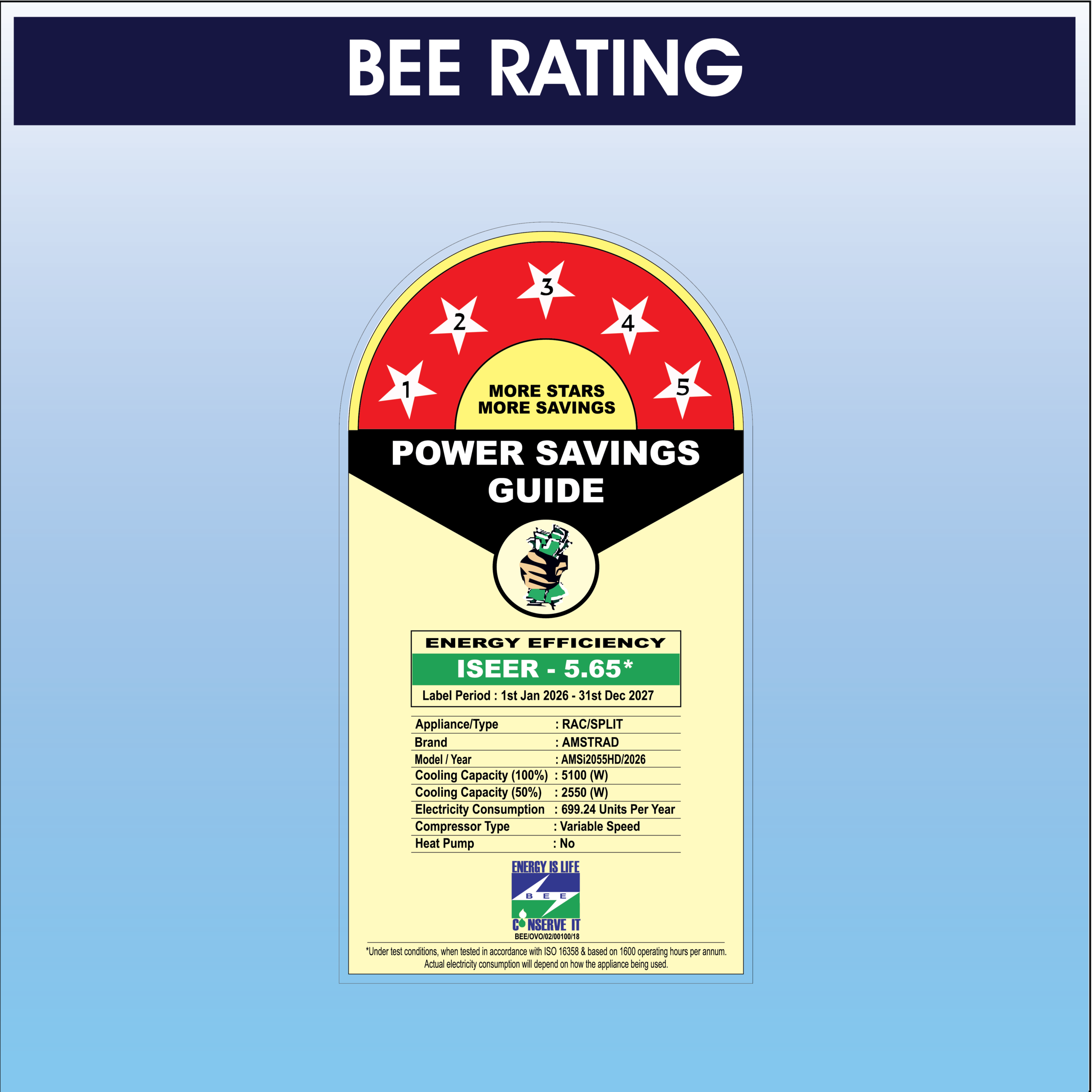 Amstrad Megalo Series AC 1 Ton 5 Star Inverter Split Air Conditioner - AMSi2055HD - Image 4