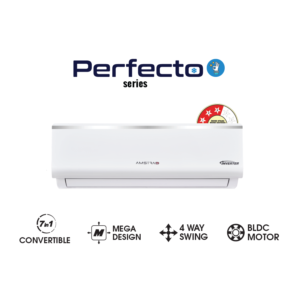 Amstrad Perfecto Series AC 2 Ton 3 Star Inverter Split Air Conditioner - AMSi2533 (2026 Star Rating)