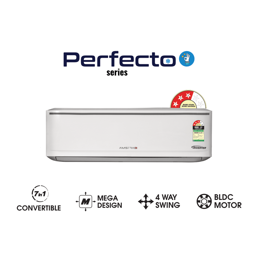 Amstrad Perfecto Series AC 2 Ton 3 Star Inverter Split Air Conditioner - AMSi2533 (2026 Star Rating)