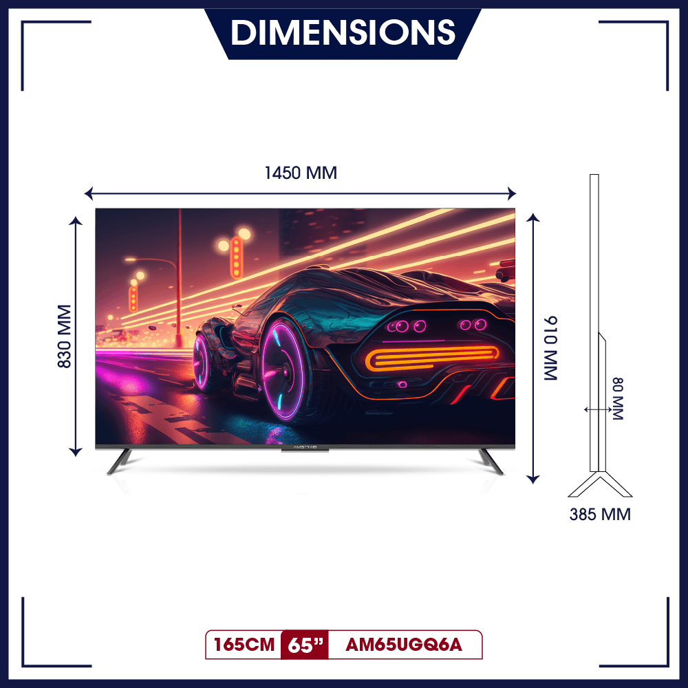 Amstrad 65 Inch (165cm) Gaming QLED Google TV - AM65UGQ6A - Image 3